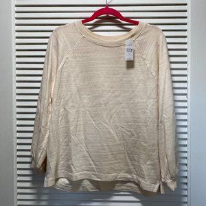 NWT LOFT Cream Long Sleeved Shirt/ Sweatshirt size Large